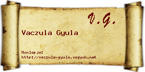 Vaczula Gyula névjegykártya